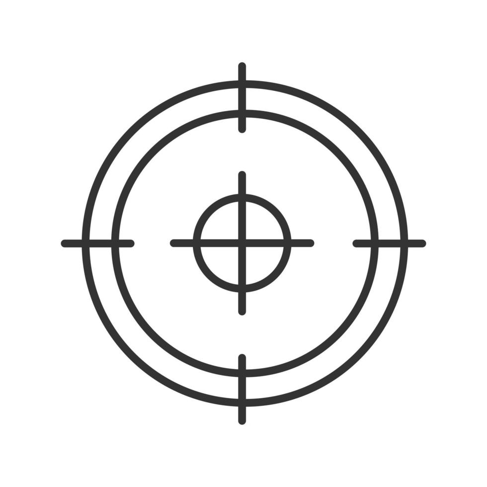 objectif, cible, mise au point, icône linéaire de l'objectif. illustration de la ligne mince. symbole de contour de but de tireur d'élite. dessin de contour isolé de vecteur