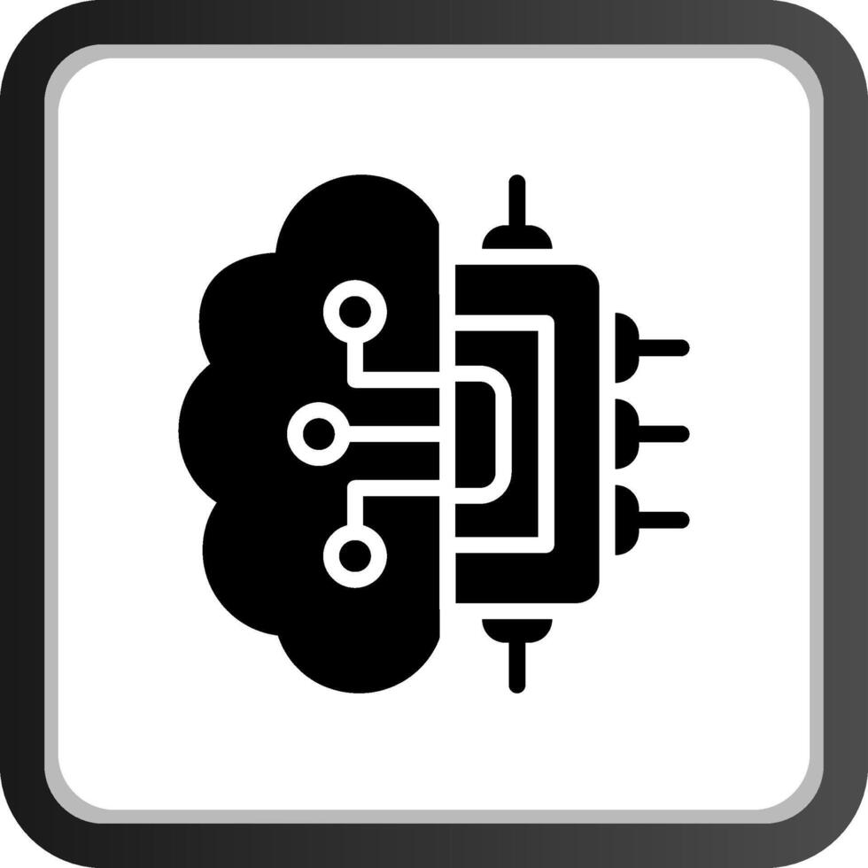 cerveau circuit Créatif icône conception vecteur