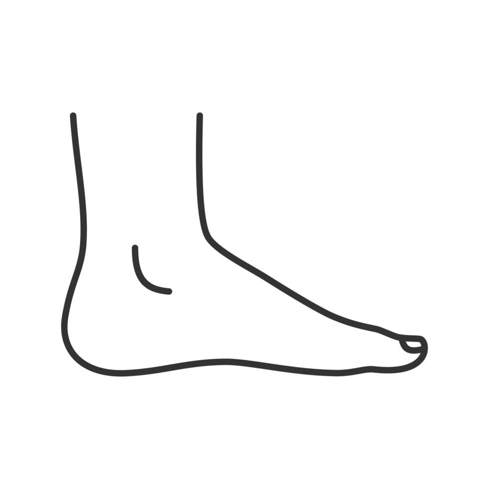 icône linéaire de pied. illustration de la ligne mince. soins des pieds. symbole de contour. dessin de contour isolé de vecteur