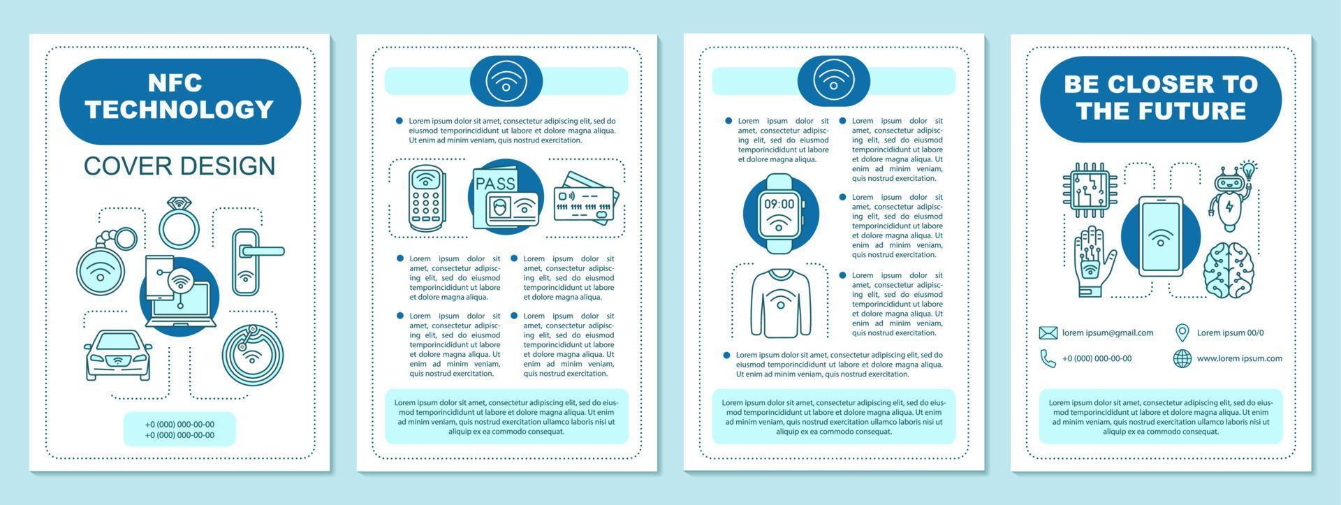 mise en page du modèle de brochure sur la technologie nfc vecteur