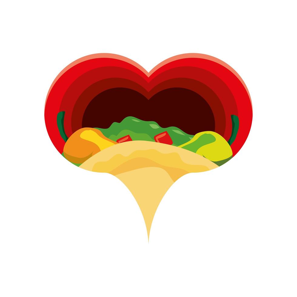tacos en coeur vecteur