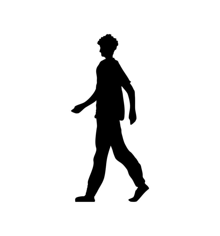silhouette homme marchant vecteur