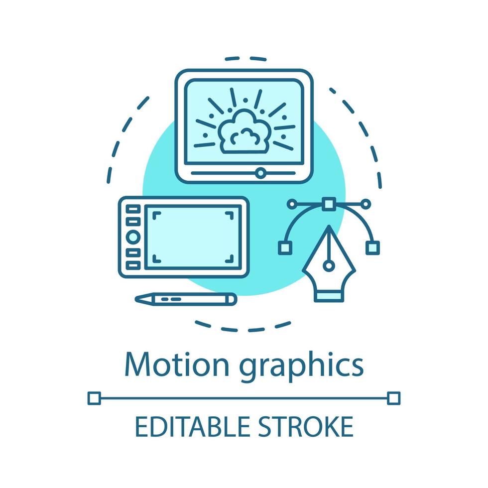 icône de concept de motion graphics vecteur