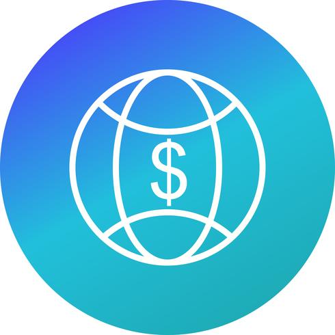 icône de vecteur d&#39;argent monde