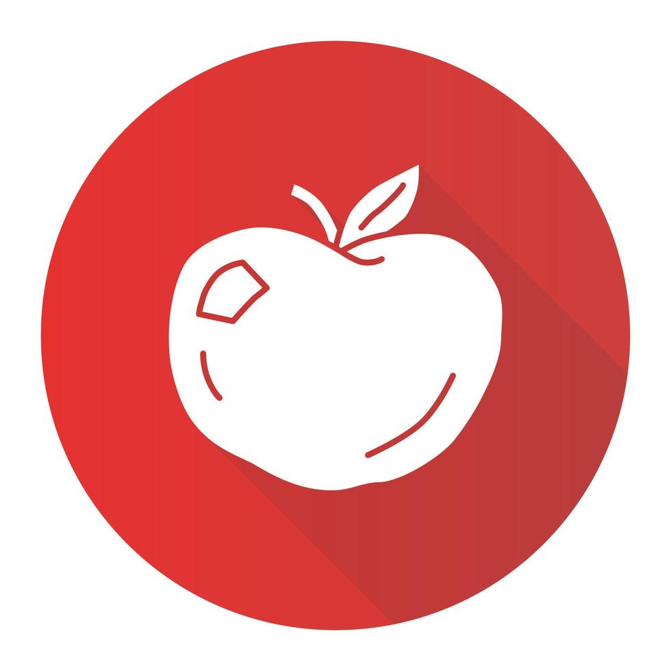 icône de glyphe de grandissime design plat rouge pomme mûre. illustration de silhouette vecteur de fruits frais biologiques. alimentation saine, nutrition végétarienne, symbole de régime vitaminique. jus naturel, ingrédient de tarte américaine
