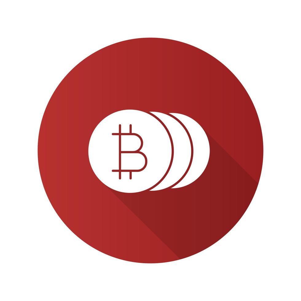 icône de glyphe de grandissime de conception plate de bitcoins. crypto-monnaie. illustration vectorielle vecteur