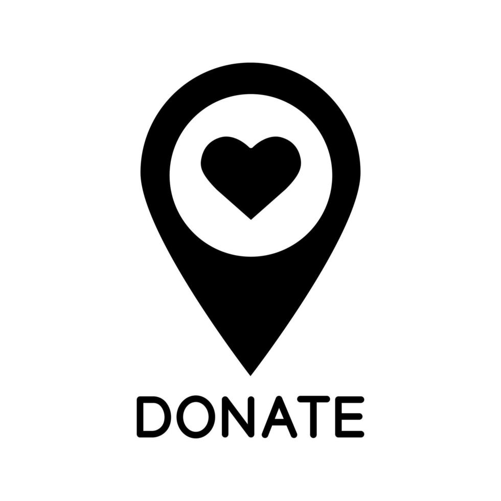 icône de glyphe d'emplacement d'organisation de charité vecteur