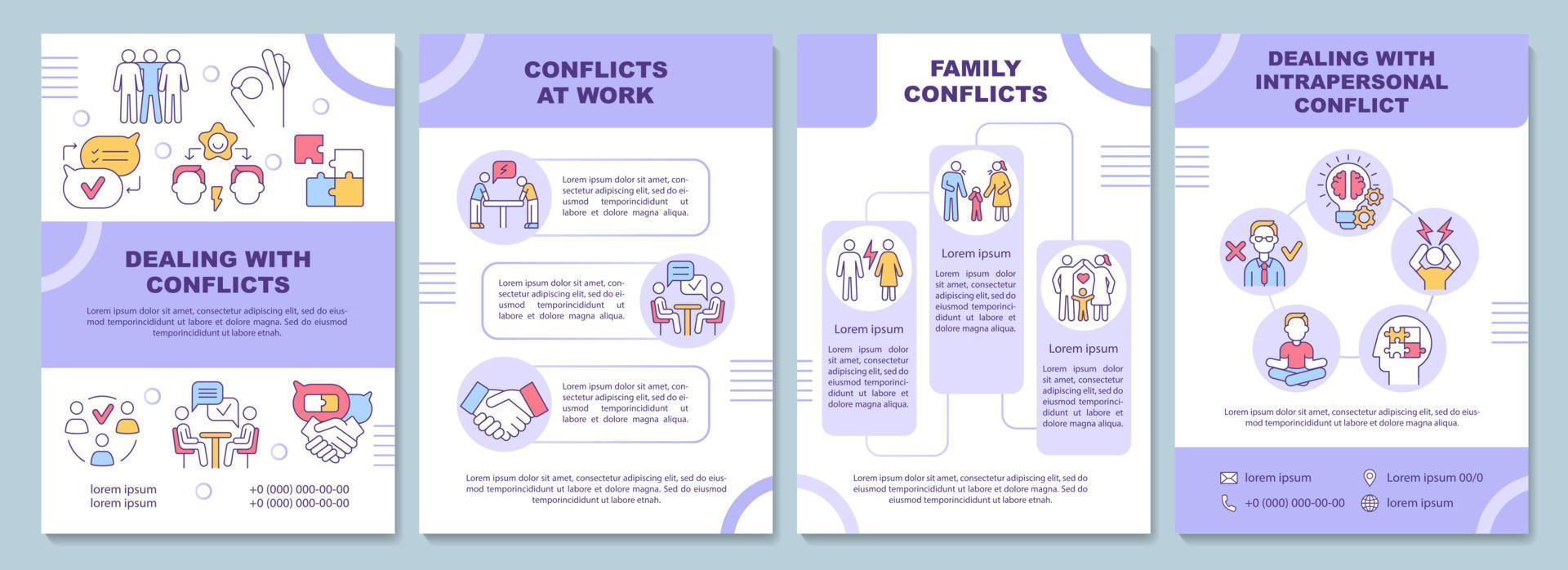 modèle de brochure sur les conflits vecteur