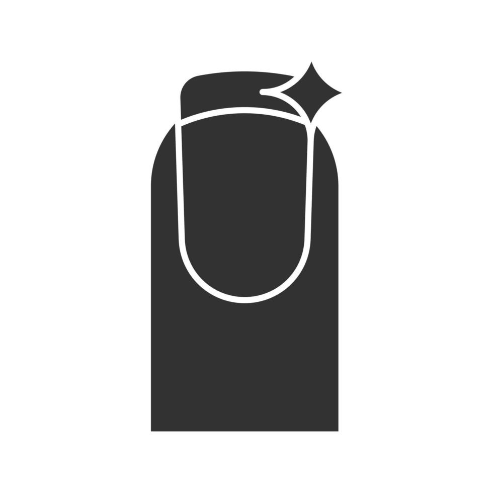 icône de glyphe de polissage des ongles. symbole de silhouette. brunissage, meulage. espace négatif. illustration vectorielle isolée vecteur