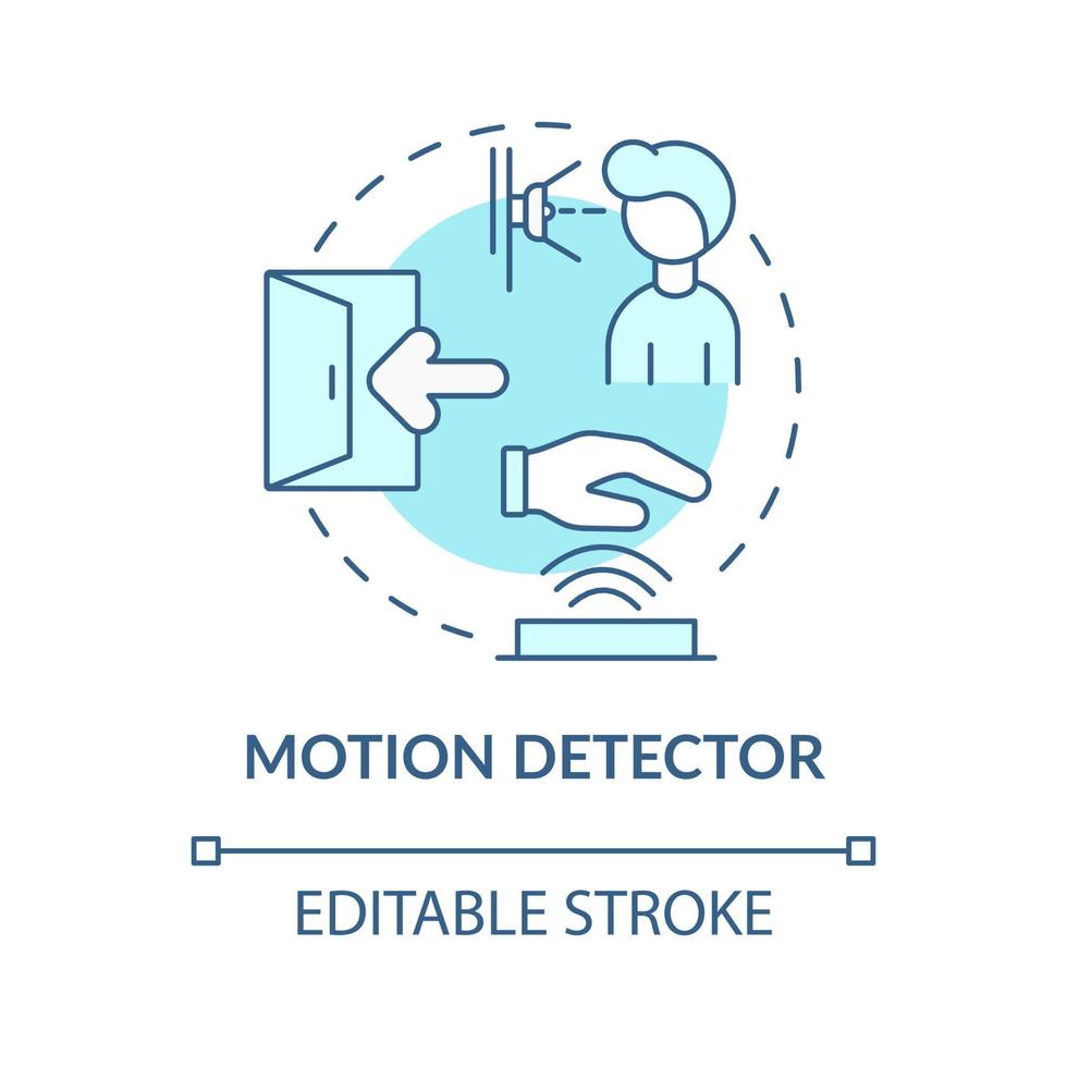 icône de concept bleu détecteur de mouvement vecteur