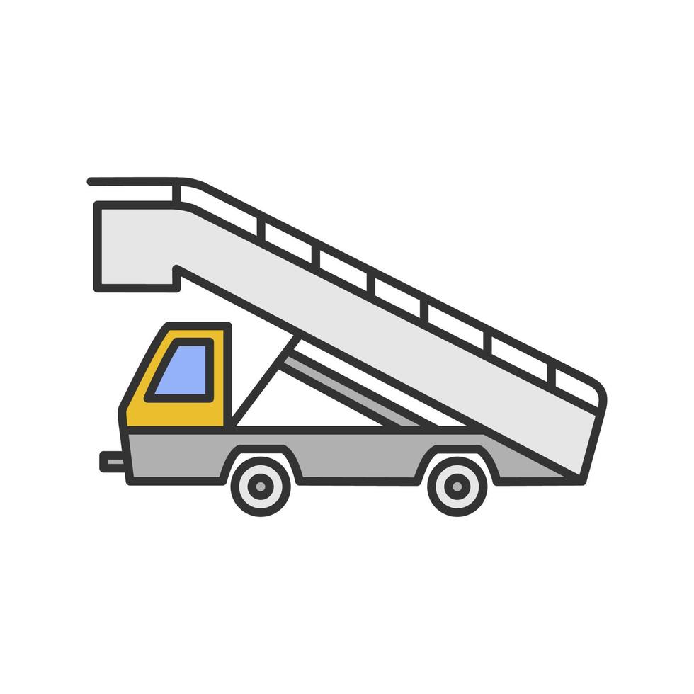 icône de couleur de camion d'escalier vecteur
