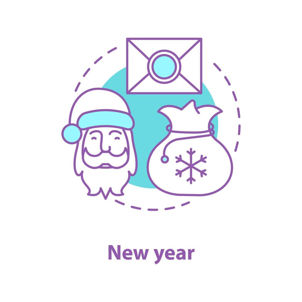 icône de concept de vacances de nouvel an vecteur