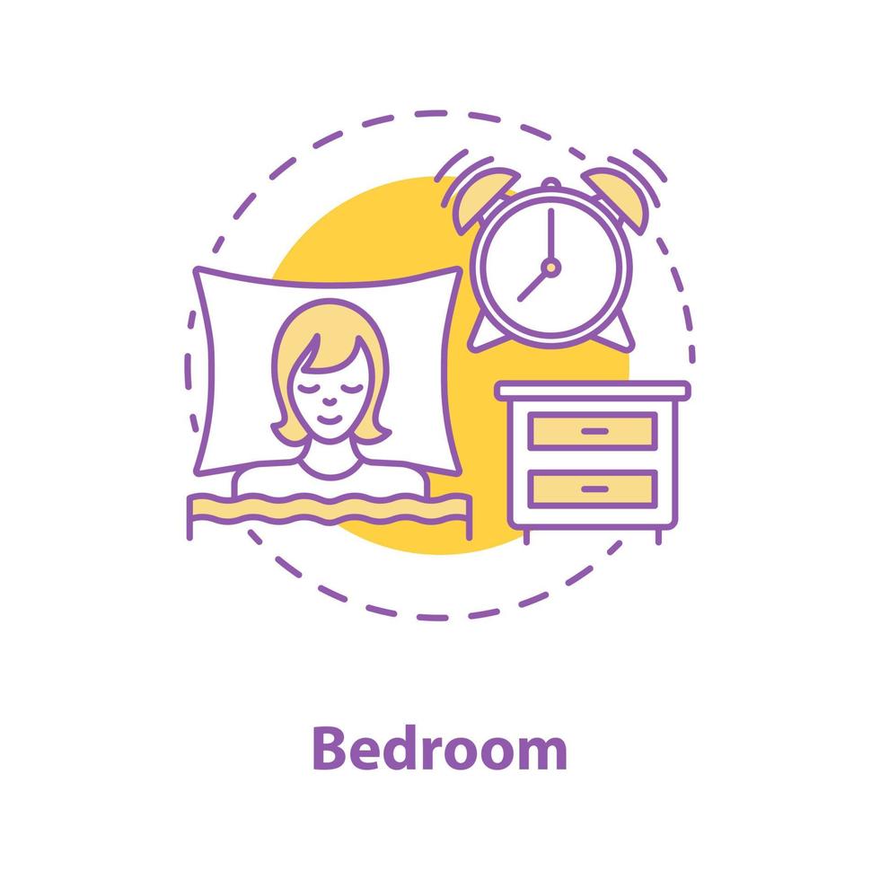 icône de concept de chambre à coucher vecteur