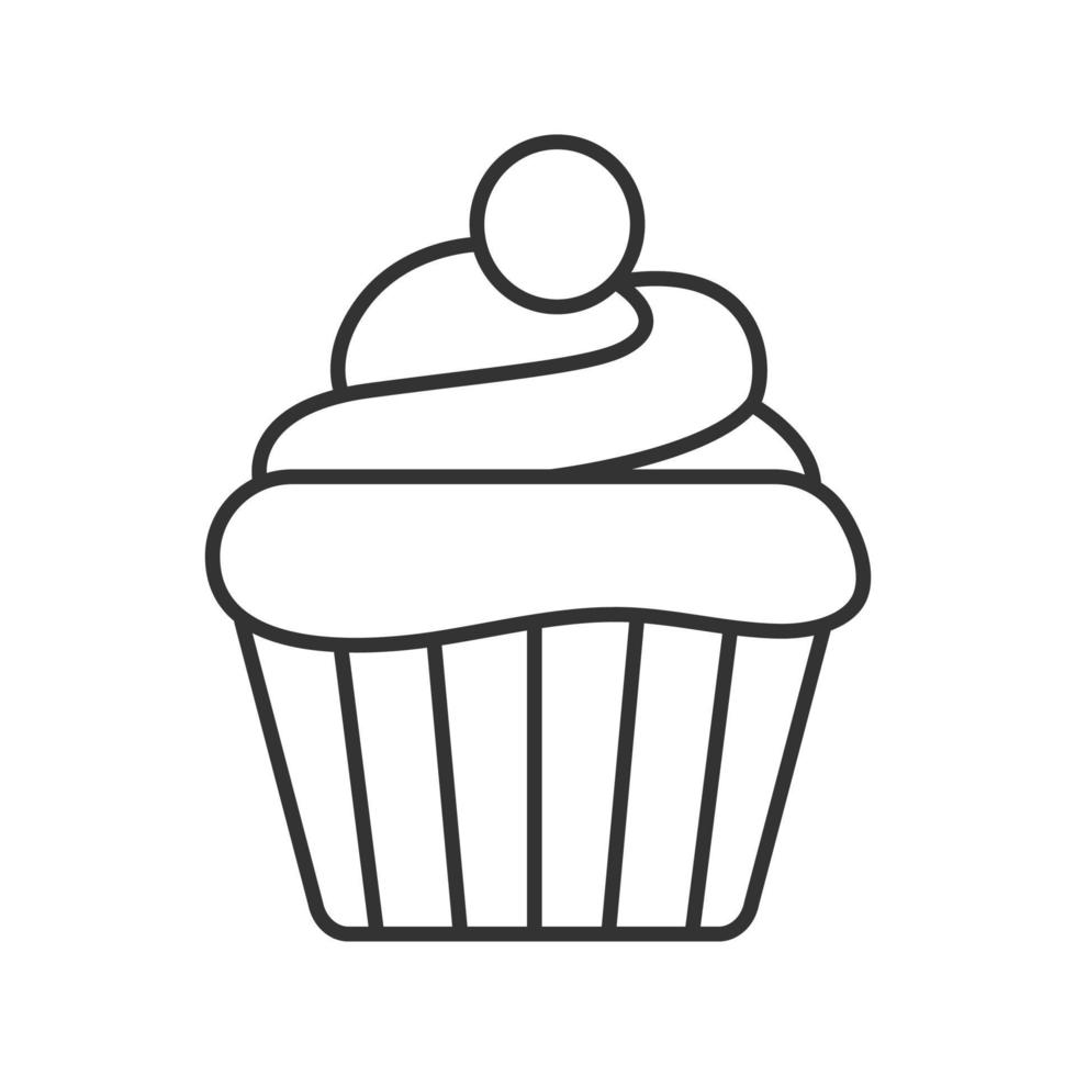 icône linéaire de cupcake vecteur