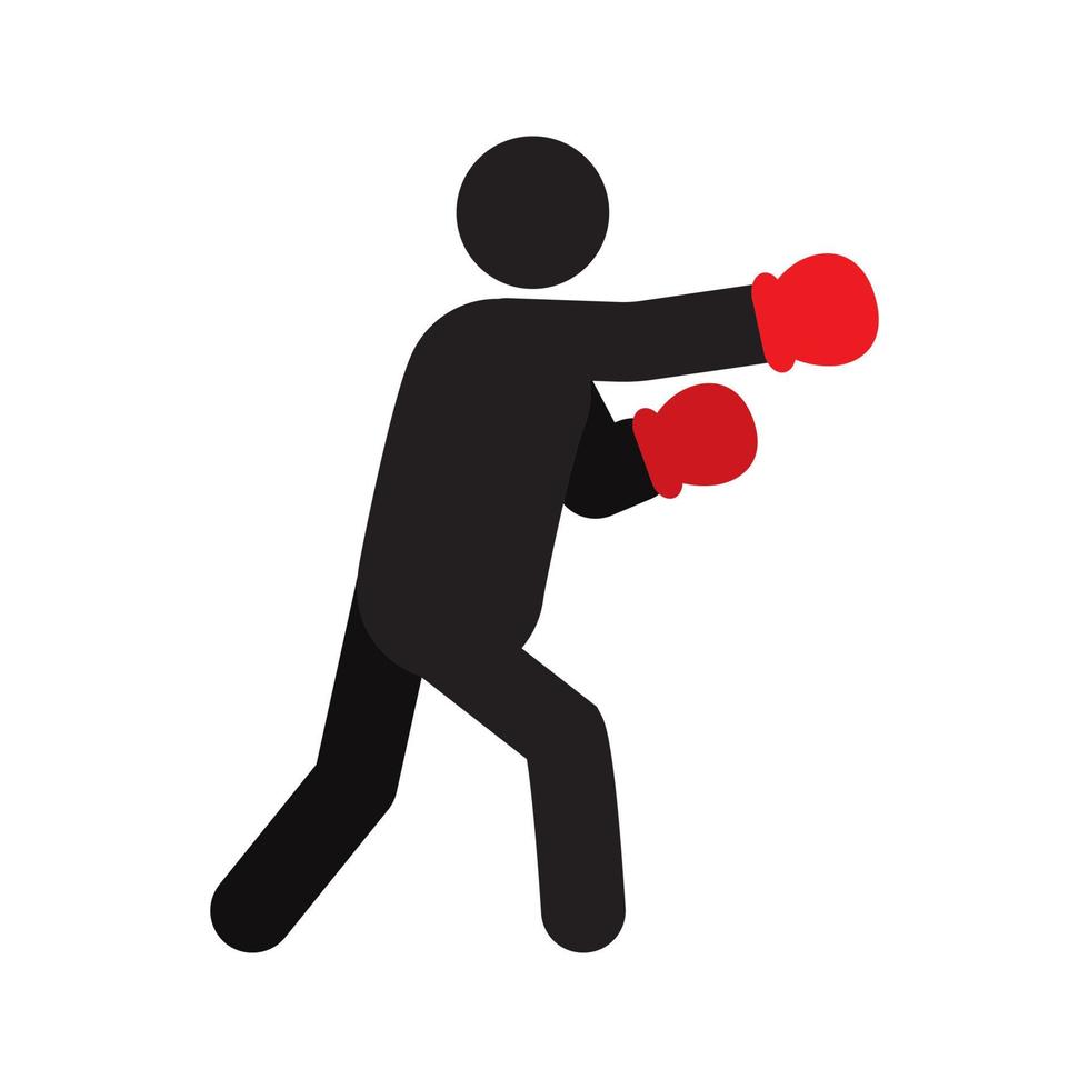 icône de silhouette de boxeur. boxe. frappe. illustration vectorielle isolée. entraînement sportif vecteur