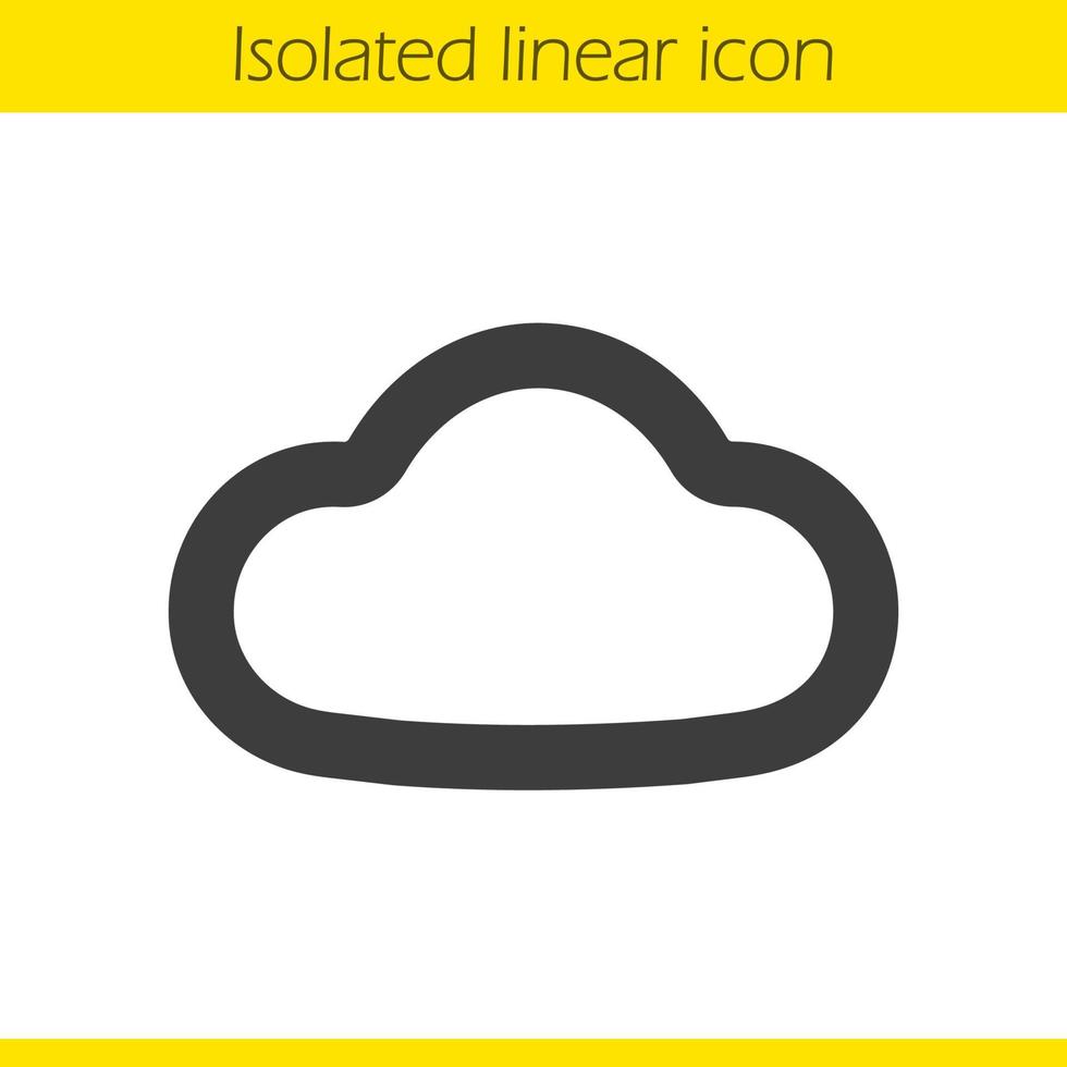 icône linéaire de nuage. illustration de ligne épaisse. symbole de contour de cloud computing. dessin de contour isolé de vecteur