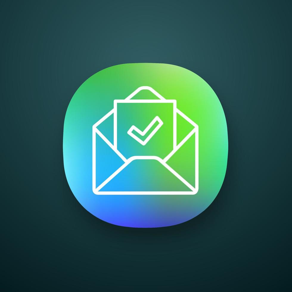 icône de l'application de confirmation par e-mail vecteur