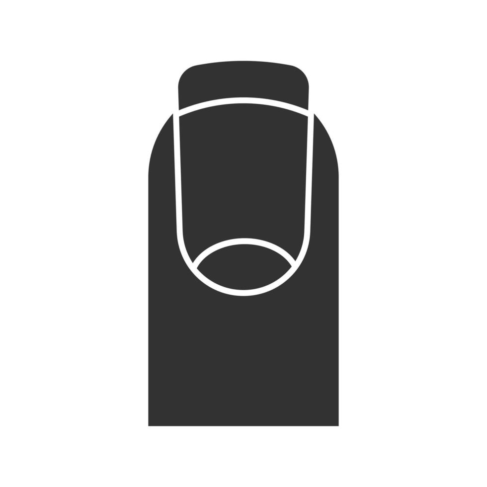 icône de glyphe de manucure française. symbole de silhouette. espace négatif. illustration vectorielle isolée vecteur