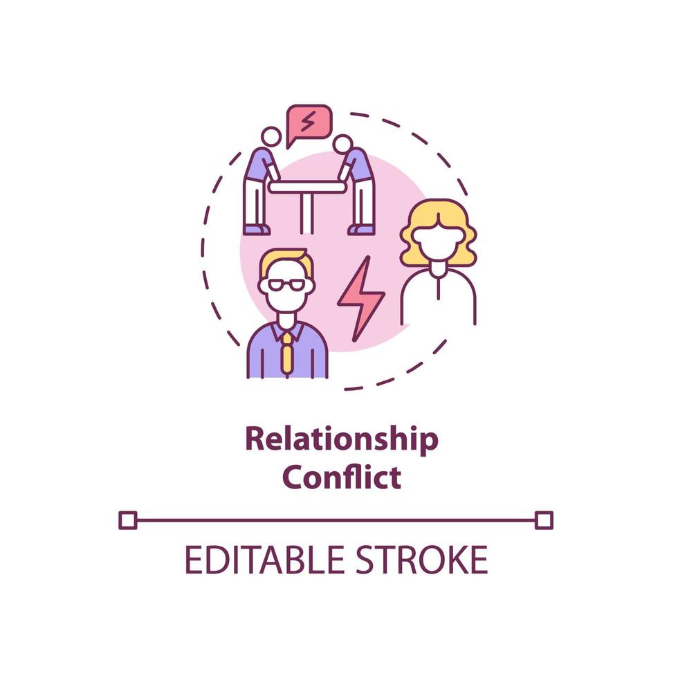 icône de concept de conflit de relation vecteur