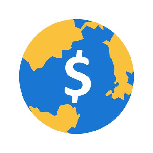 icône de vecteur d&#39;argent monde