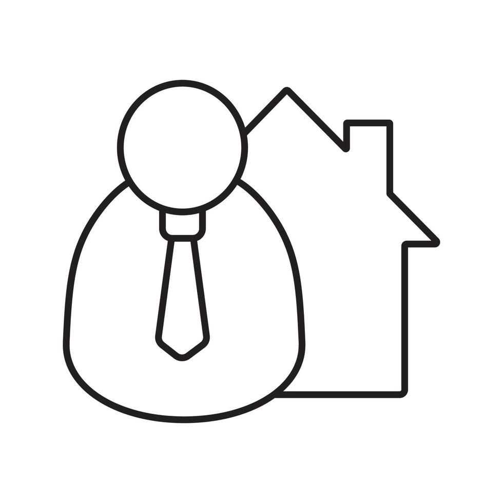 courtier, icône linéaire de l'agent immobilier. illustration de la ligne mince. agent du marché immobilier. symbole de contour. dessin de contour isolé de vecteur