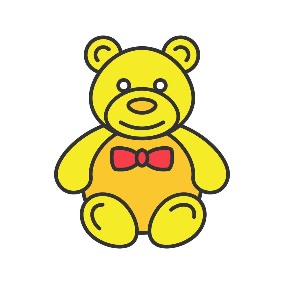 icône de couleur ours en peluche. illustration vectorielle isolée vecteur