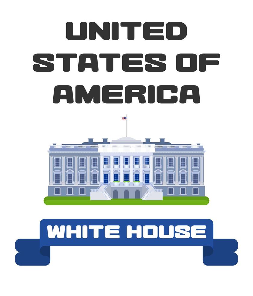 affiche du palais présidentiel avec ruban america new vecteur