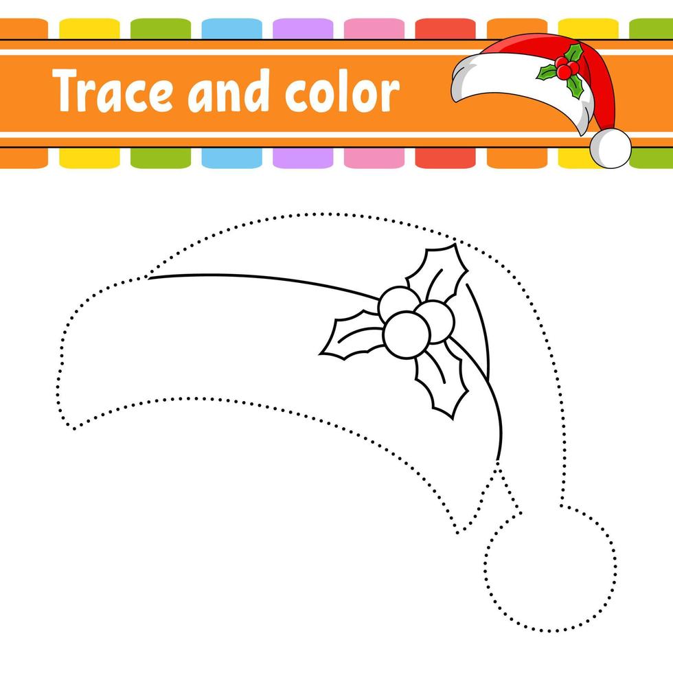 jeu de point à point. tracer une ligne. pour les enfants. fiche d'activité. livre de coloriage. avec réponse. personnage de dessin animé. illustration vectorielle. thème de Noël. vecteur