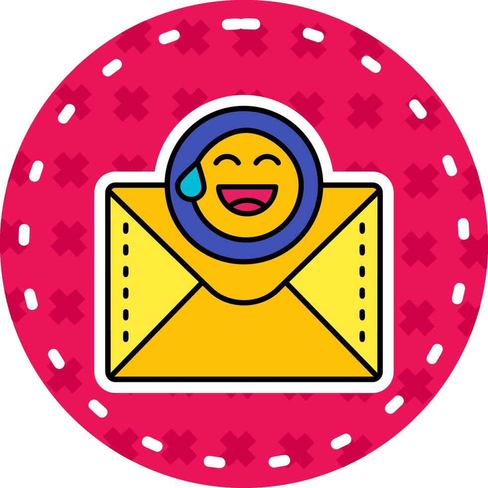 emoji ligne rempli autocollant icône vecteur