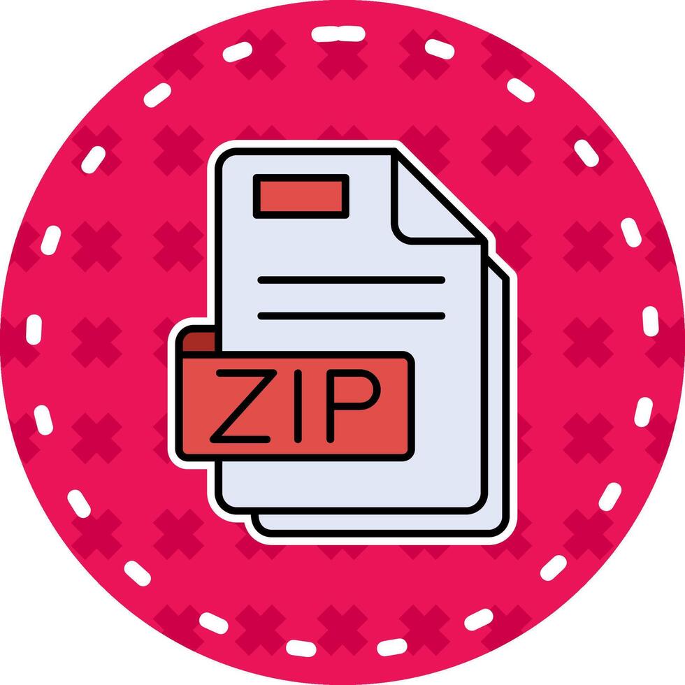 Zip *: français ligne rempli autocollant icône vecteur