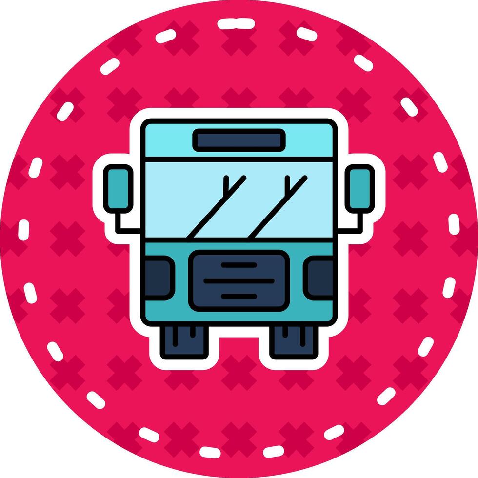autobus ligne rempli autocollant icône vecteur