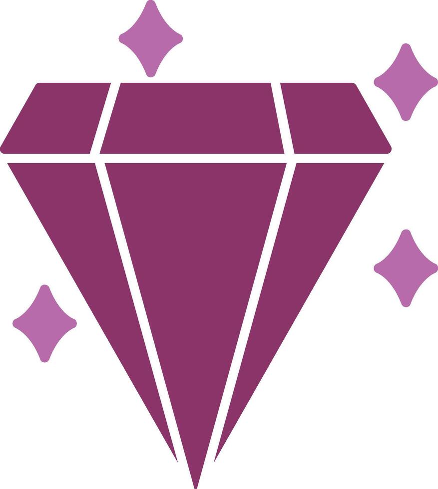 diamant glyphe deux Couleur icône vecteur