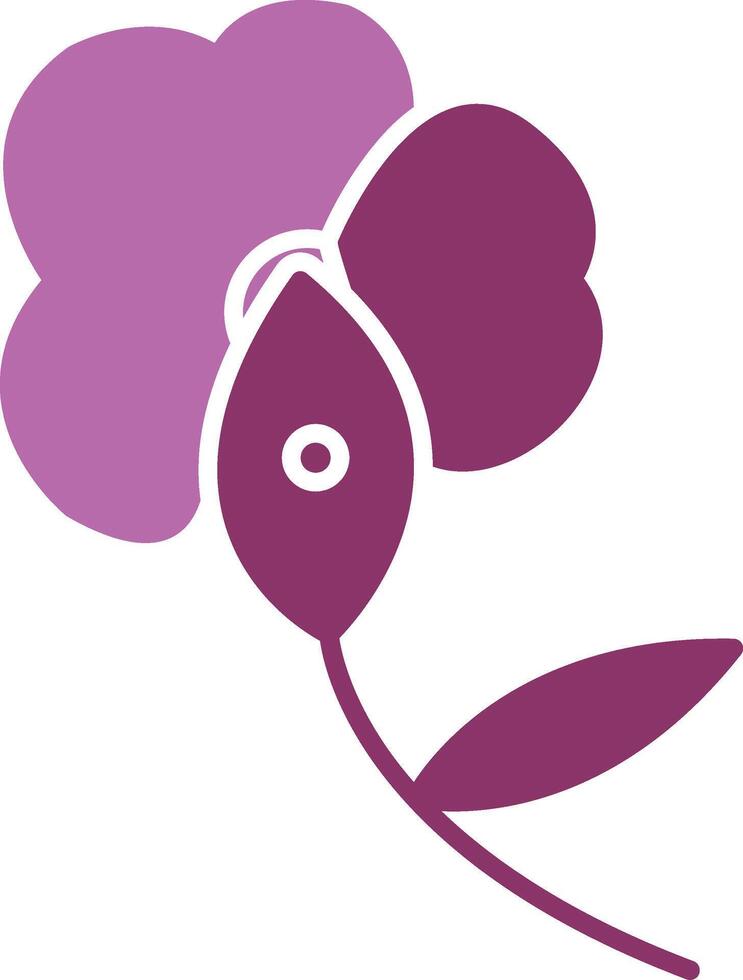 orchidée glyphe deux Couleur icône vecteur