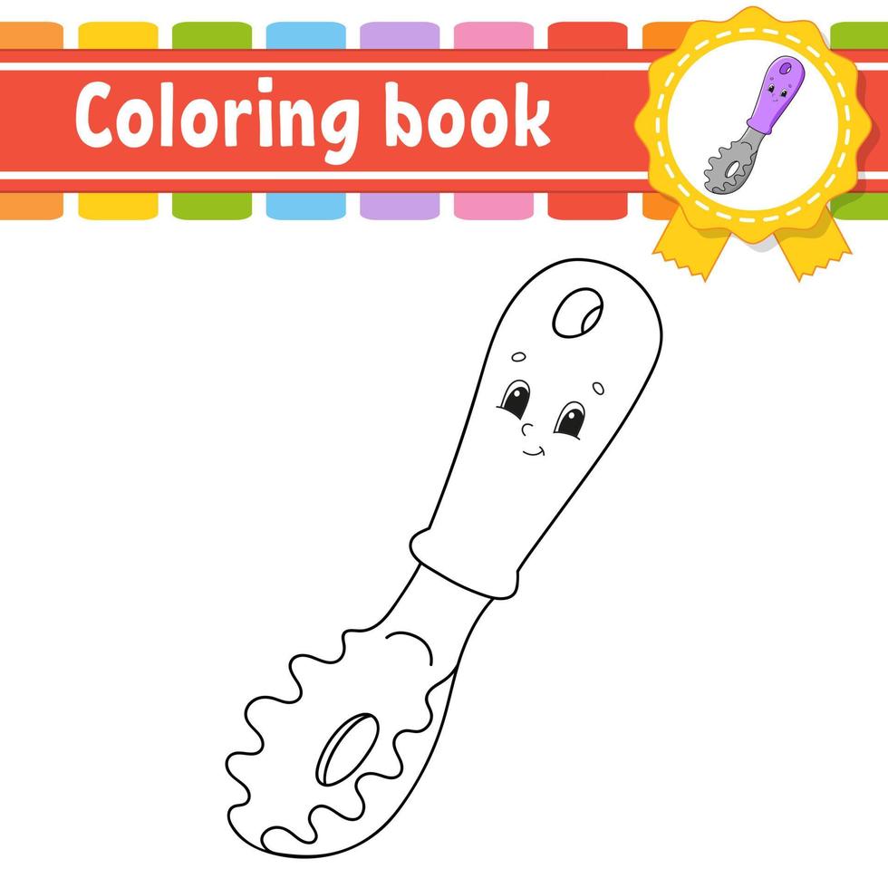 livre de coloriage pour les enfants. caractère joyeux. illustration vectorielle. style de dessin animé mignon. silhouette de contour noir. isolé sur fond blanc. vecteur