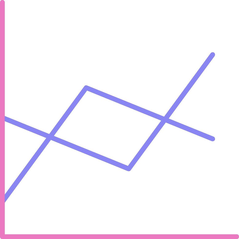 ligne graphique linéaire deux Couleur icône vecteur