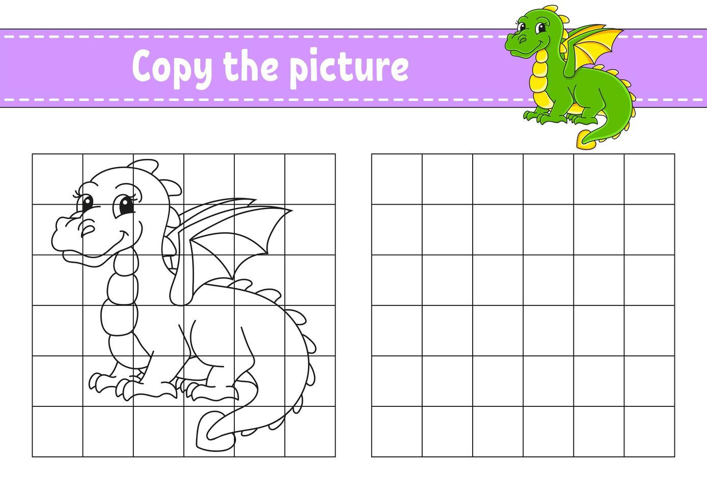 copier l'image. pages de livre de coloriage pour les enfants. feuille de travail de développement de l'éducation. jeu pour les enfants. pratique de l'écriture manuscrite. personnage de dessin animé. vecteur