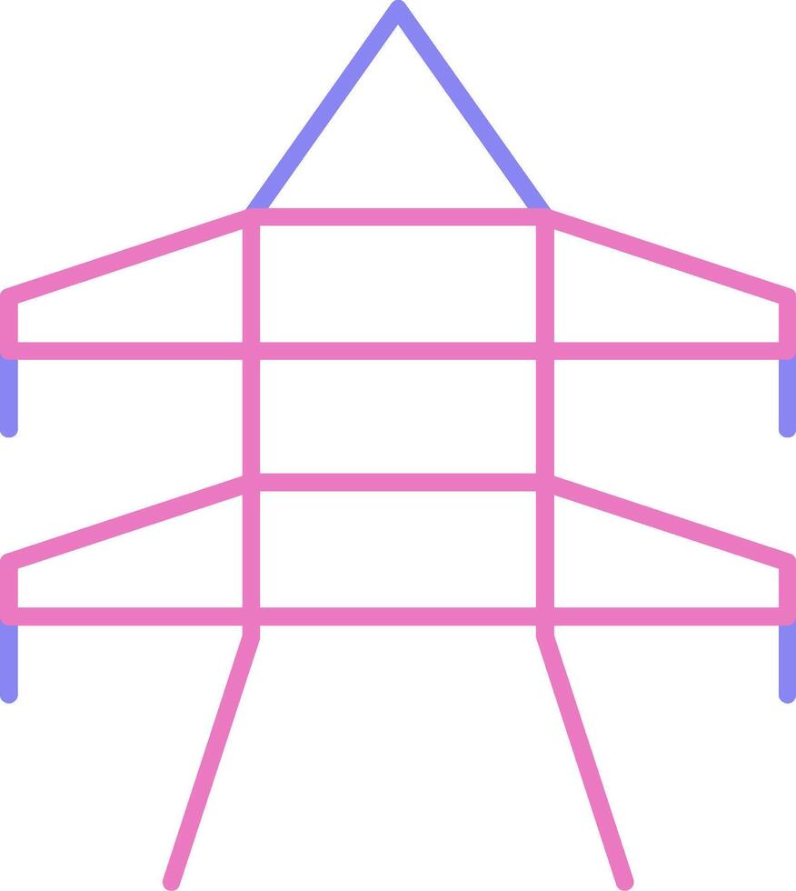 la tour linéaire deux Couleur icône vecteur