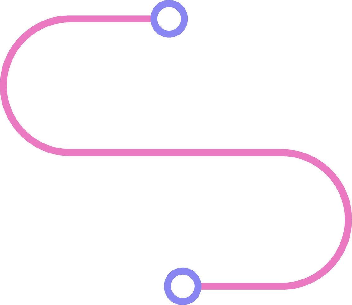 courbe linéaire deux Couleur icône vecteur