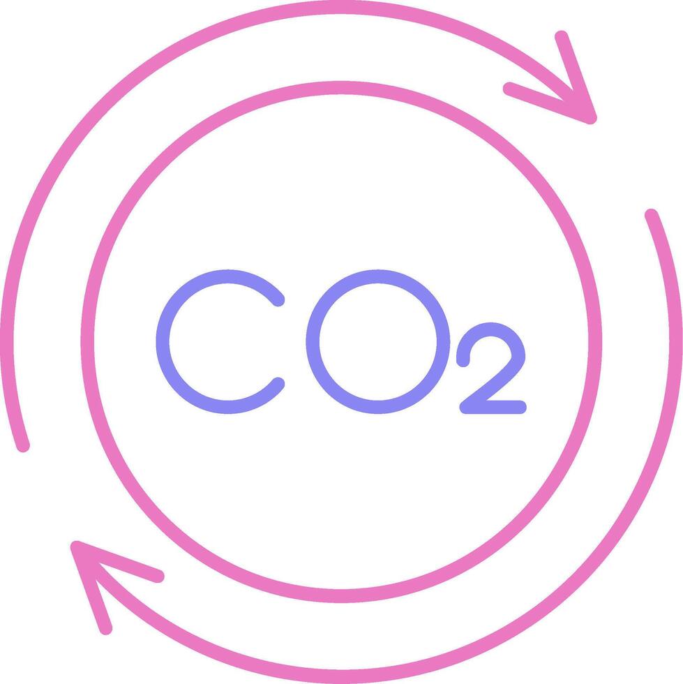 carbone cycle linéaire deux Couleur icône vecteur