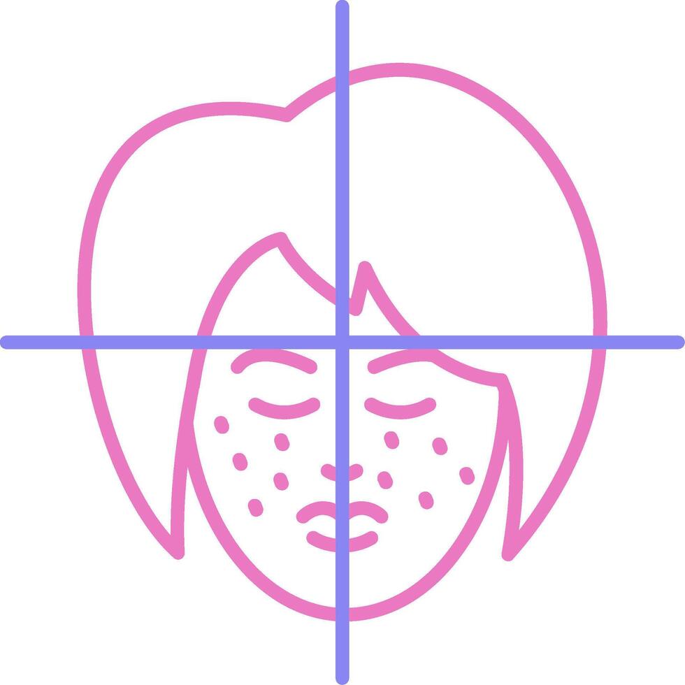 visage traitement linéaire deux Couleur icône vecteur