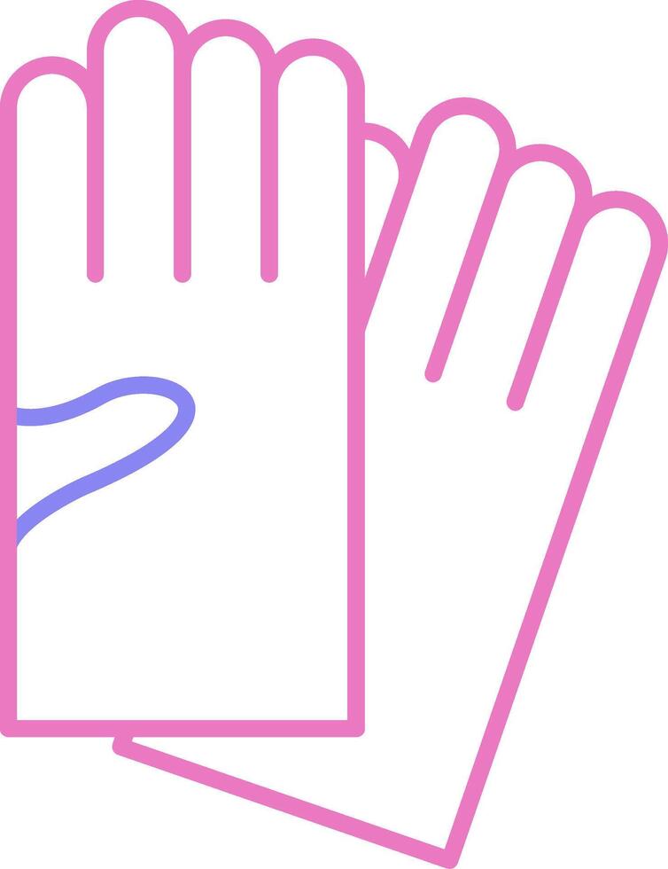 main gants linéaire deux Couleur icône vecteur
