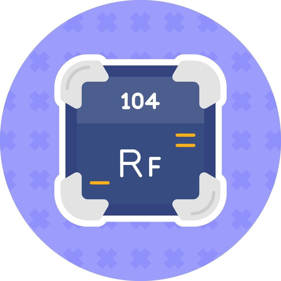 rutherfordium plat autocollant icône vecteur