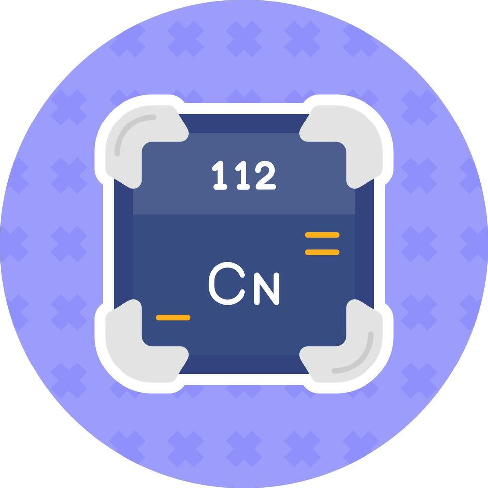 copernicium plat autocollant icône vecteur