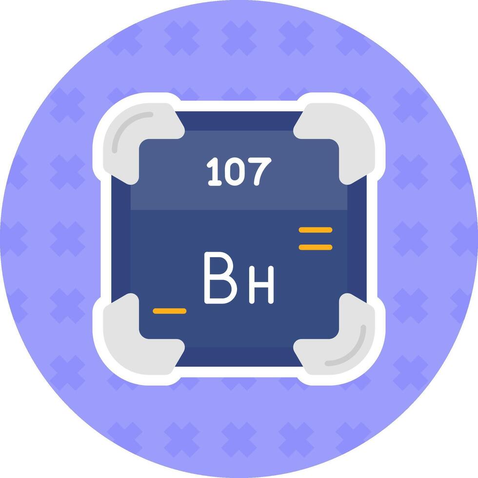 bohrium plat autocollant icône vecteur