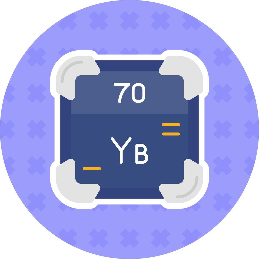 ytterbium plat autocollant icône vecteur