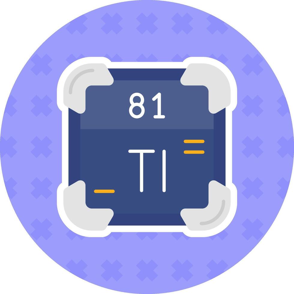 thallium plat autocollant icône vecteur