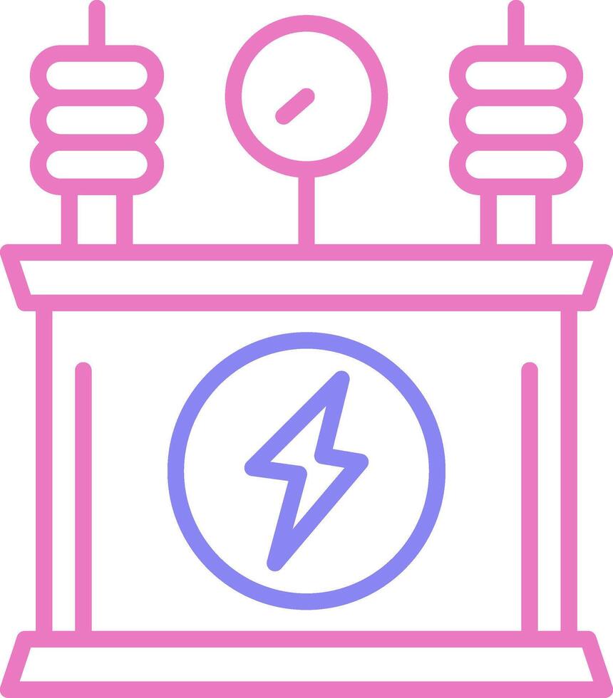 Puissance transformateur linéaire deux Couleur icône vecteur