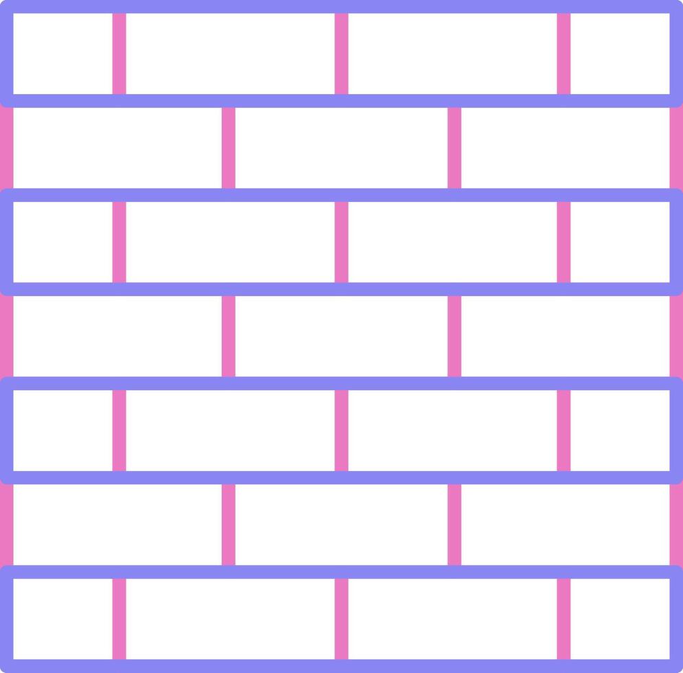 mur de briques linéaire deux Couleur icône vecteur