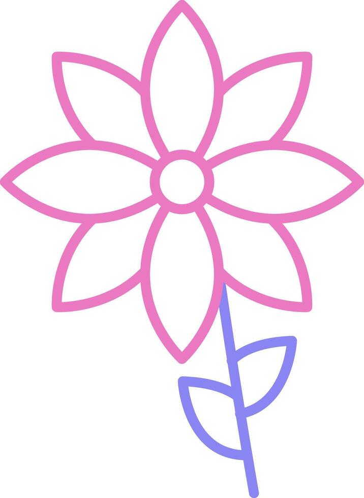 fleur linéaire deux Couleur icône vecteur