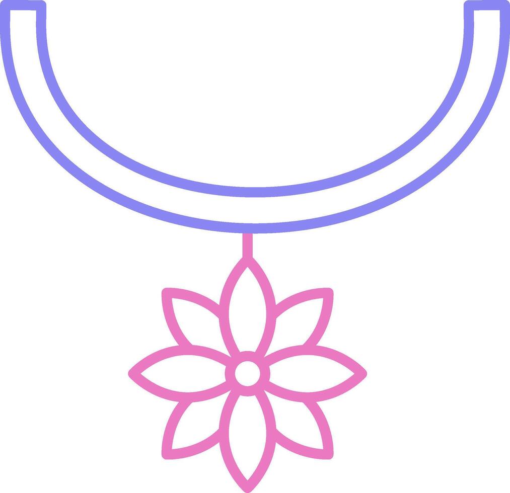 fleur Collier linéaire deux Couleur icône vecteur